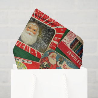 Retro Vintage Christmas Decorations Collage Tissue Paper