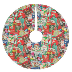 Retro Vintage Christmas Decorations II Brushed Polyester Tree Skirt