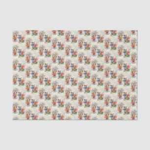 retro vintage Christmas Family tiled party  Tissue Paper