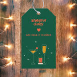 Retro Vintage Christmas Festive Cheers Gift Tags<br><div class="desc">Retro Vintage Christmas Festive Cheers Gift Tags This chic and festive gift tag captures the essence of yesteryear, bringing a touch of retro glamour to your Christmas greetings. This gift tag can be personalised with a name. Embrace the timeless appeal of retro design with a gift tag that exudes vintage...</div>