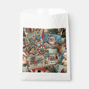 Retro Vintage Christmas: Holiday Cheer Collage Favour Bags