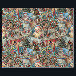 Retro Vintage Christmas: Holiday Cheer Collage Wrapping Paper<br><div class="desc">This wrapping paper is a festive collage featuring vintage Christmas and holiday-themed illustrations and cards. The overall colour palette includes rich reds,  greens,  blues,  and golds,  enhancing the nostalgic and festive feel of the collage.</div>