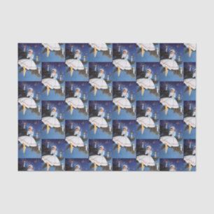 retro vintage christmas holiday lady party tissue paper