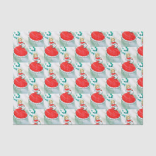 Retro Vintage Christmas lady party tissue Paper
