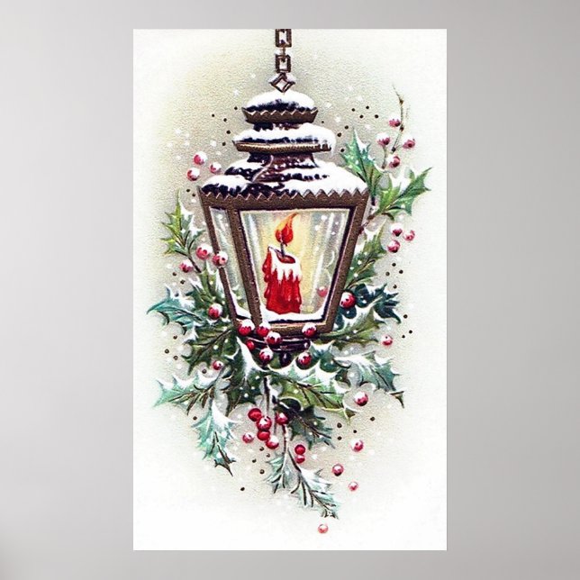 Retro vintage Christmas lampHoliday poster (Front)