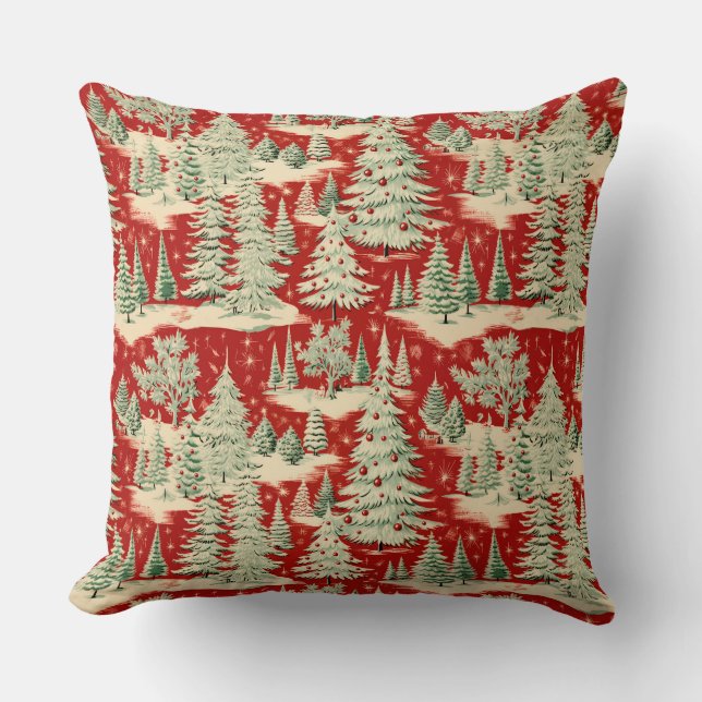 Retro Vintage Christmas Landscape Cushion (Front)