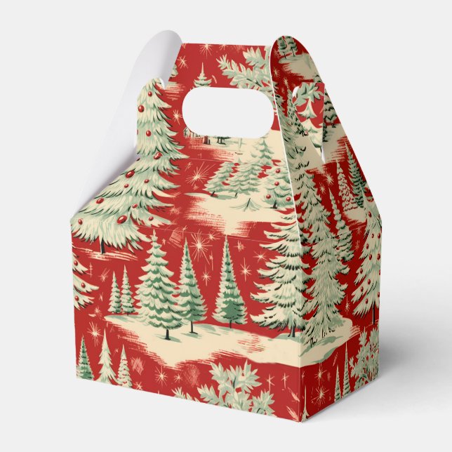 Retro Vintage Christmas Landscape Favour Box (Front Side)
