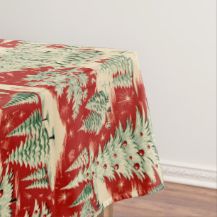 Retro Vintage Christmas Landscape Tablecloth