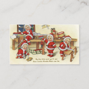 Retro Vintage Christmas Nimbles add message card