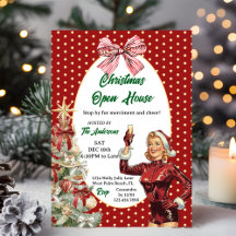 Retro Vintage Christmas Open House Holiday Party