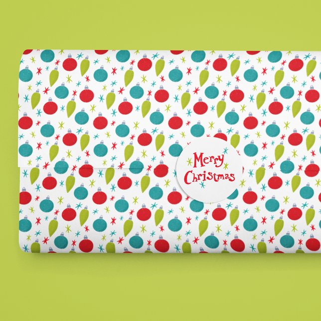 Retro Vintage Christmas Ornaments Patterned Tissue Paper (Creator Uploaded)