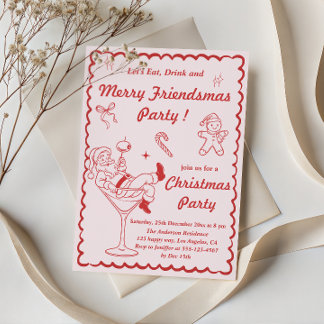 Retro Vintage Christmas Party Invitation