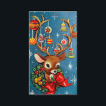Retro Vintage Christmas reindeer add message card<br><div class="desc">design by www.etsy.com/VanityFlairDesign</div>