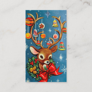 Retro Vintage Christmas reindeer add message card