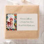 retro vintage Christmas reindeer Holiday label<br><div class="desc">retro vintage Christmas reindeer Holiday label</div>