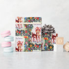 Retro vintage Christmas reindeer party wrap