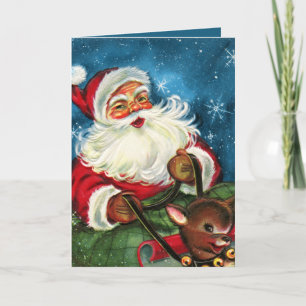 retro vintage Christmas Santa Holiday