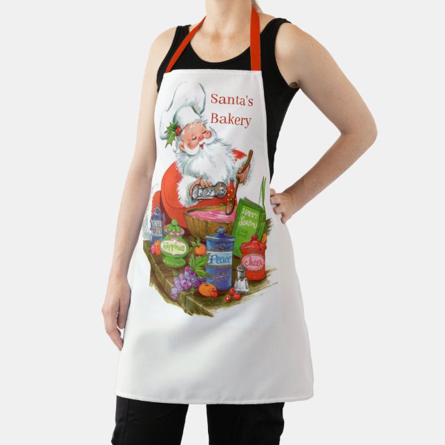retro vintage Christmas Santa Holiday Apron (Insitu)