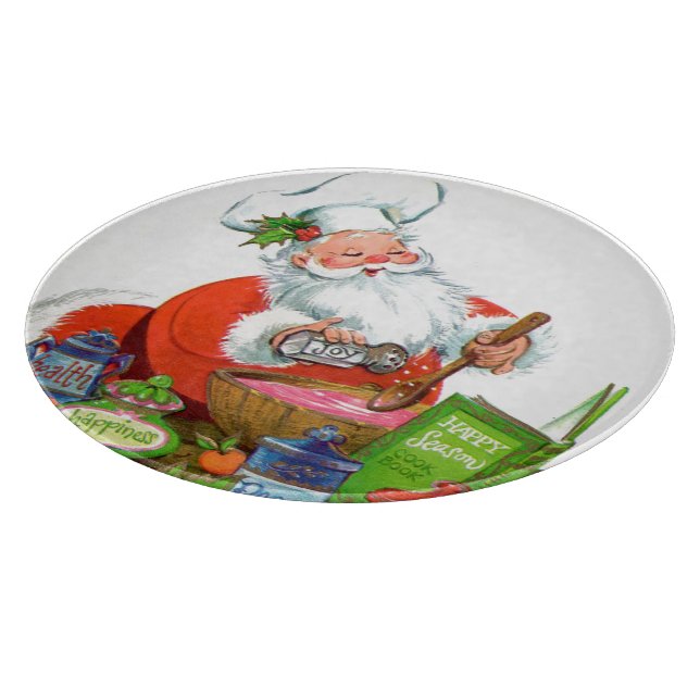 retro vintage Christmas Santa Holiday  Cutting Board (Corner)