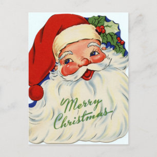 retro vintage Christmas Santa Holiday Postcard