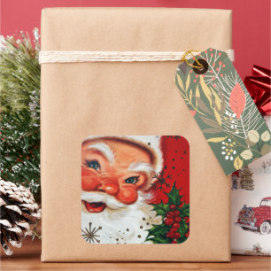 Retro Vintage Christmas Santa Holiday sticker