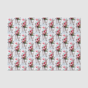 retro vintage Christmas Santa party Tissue Paper