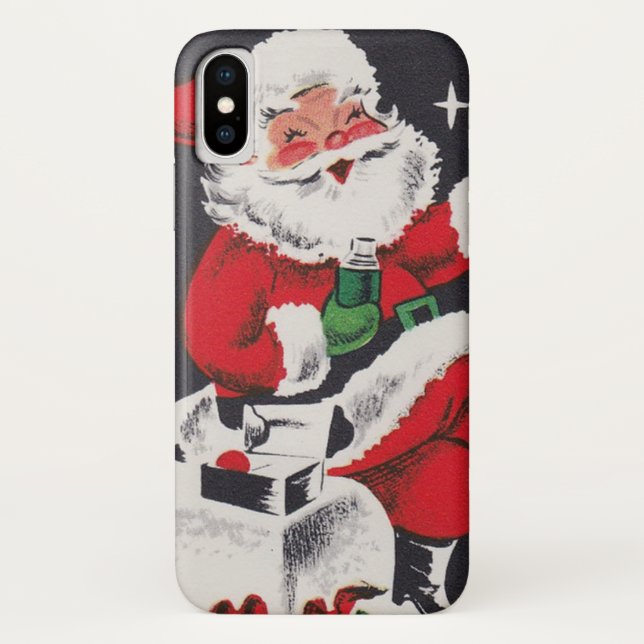 Retro Vintage Christmas Santa phone case ten (Back)