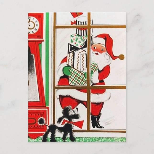 Retro Vintage Christmas Santa postcard (Front)
