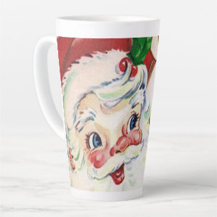 retro vintage Christmas Santa reindeer Latte Mug