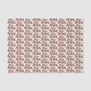retro vintage Christmas Santa reindeer tiled  Tissue Paper