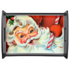 Retro Vintage Christmas Santa serving tray