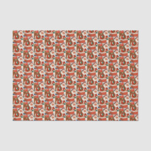 retro vintage Christmas Santa tiled  Tissue Paper