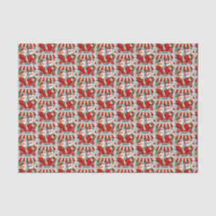 retro vintage Christmas snow Family  Tissue Paper