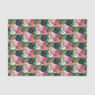 Retro Vintage Christmas snowman party tissue Paper