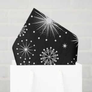 Retro Vintage Christmas Stars & Snowflakes Tissue Paper