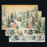 Retro Vintage Christmas Trio Style J Wrapping Paper Sheet<br><div class="desc">The overall effect of this vintage and retro Christmas wrapping paper is one of nostalgia, warmth, and timelessness. As you wrap your gifts in it, you can't help but feel transported to a bygone era, where the holidays were celebrated with simple joy and classic elegance. It's the perfect choice for...</div>