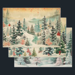 Retro Vintage Christmas Trio Style J Wrapping Paper Sheet<br><div class="desc">The overall effect of this vintage and retro Christmas wrapping paper is one of nostalgia, warmth, and timelessness. As you wrap your gifts in it, you can't help but feel transported to a bygone era, where the holidays were celebrated with simple joy and classic elegance. It's the perfect choice for...</div>