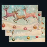 Retro Vintage Christmas Trio Style W Wrapping Pape Wrapping Paper Sheet<br><div class="desc">The overall effect of this vintage and retro Christmas wrapping paper is one of nostalgia, warmth, and timelessness. As you wrap your gifts in it, you can't help but feel transported to a bygone era, where the holidays were celebrated with simple joy and classic elegance. It's the perfect choice for...</div>