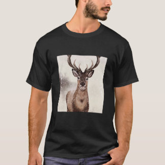 Retro Vintage Christmas Winter Deer Pattern T-Shirt