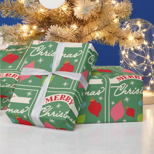 Retro Vintage Christmas Wrapping Paper (Holidays)