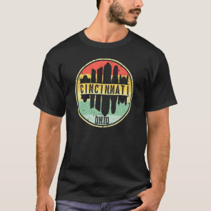 Retro Vintage Cincinnati Ohio Downtown City Skylin T-Shirt