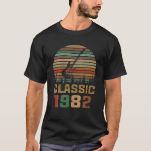 Retro Vintage Classic 1982 40Th Birthday Guitar Pl T-Shirt