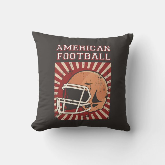 Retro Vintage Classic blue American Football   Cushion (Front)
