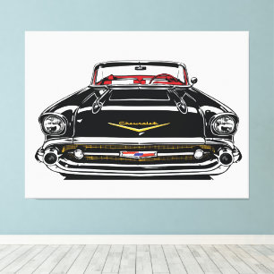 Retro Vintage Classic Car Front Pop Art Canvas Print