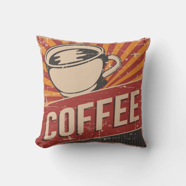 Retro Vintage Classic Coffee morning Cushion (Front)