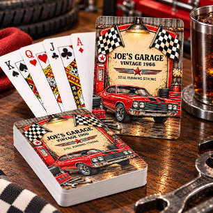 Retro Vintage Classic Garage Muscle Car Racing Playing Cards