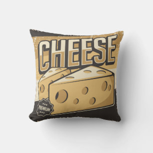 Retro Vintage Classic Golden Cheese Throw Pillow