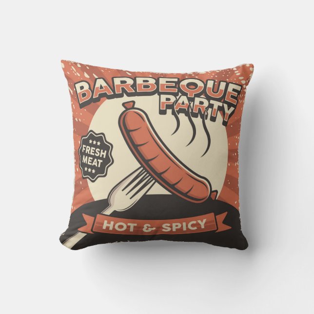 Retro Vintage Classic Grunge Barbeque party Cushion (Front)