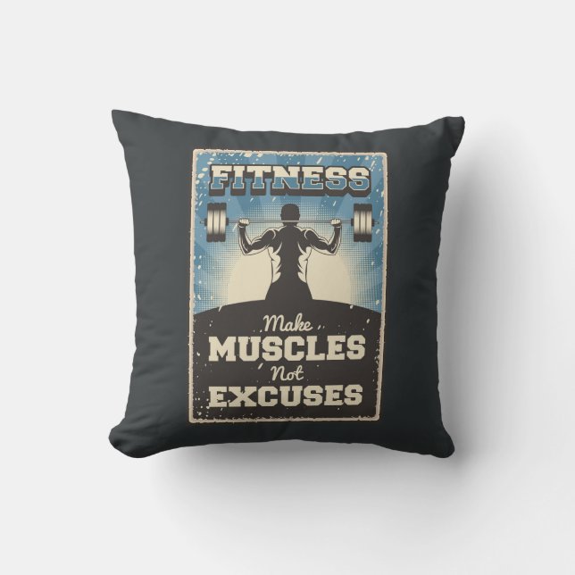 Retro Vintage Classic Grunge Fitness Mussels Cushion (Front)