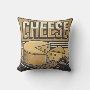 Retro Vintage Classic Grunge Round Cheese Cushion